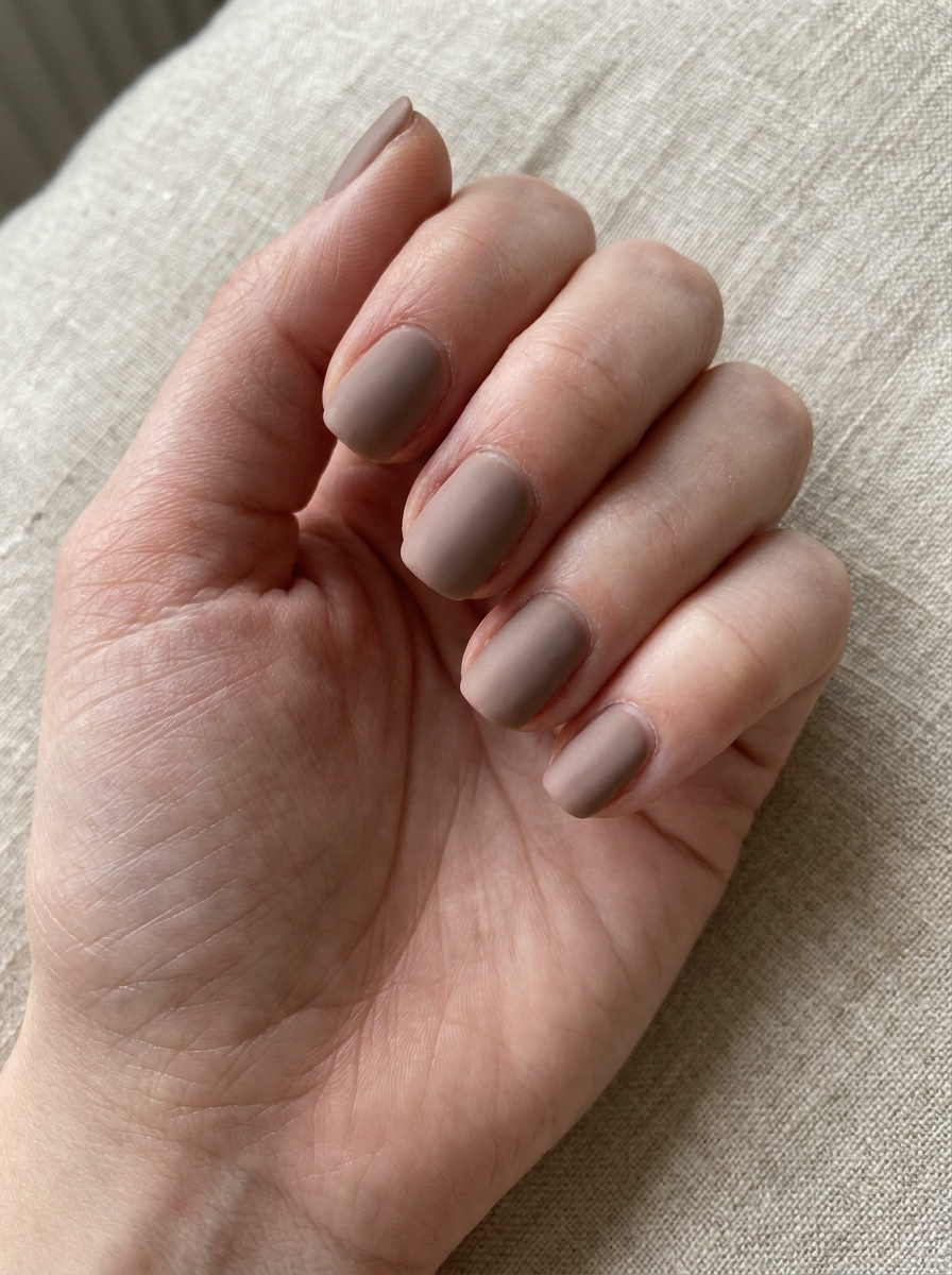 Taupe Matte Nails als Oktober Nägel Ideen Inspiration 2026